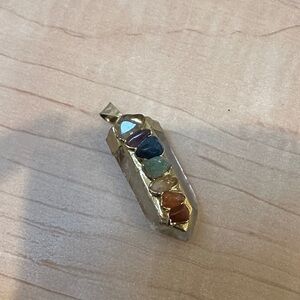 Multicolor Gemstone Gold Pendant